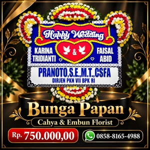 Toko Bunga Rumah Duka Sentra Medika Cibinong - Bunga Papan Happy Wedding